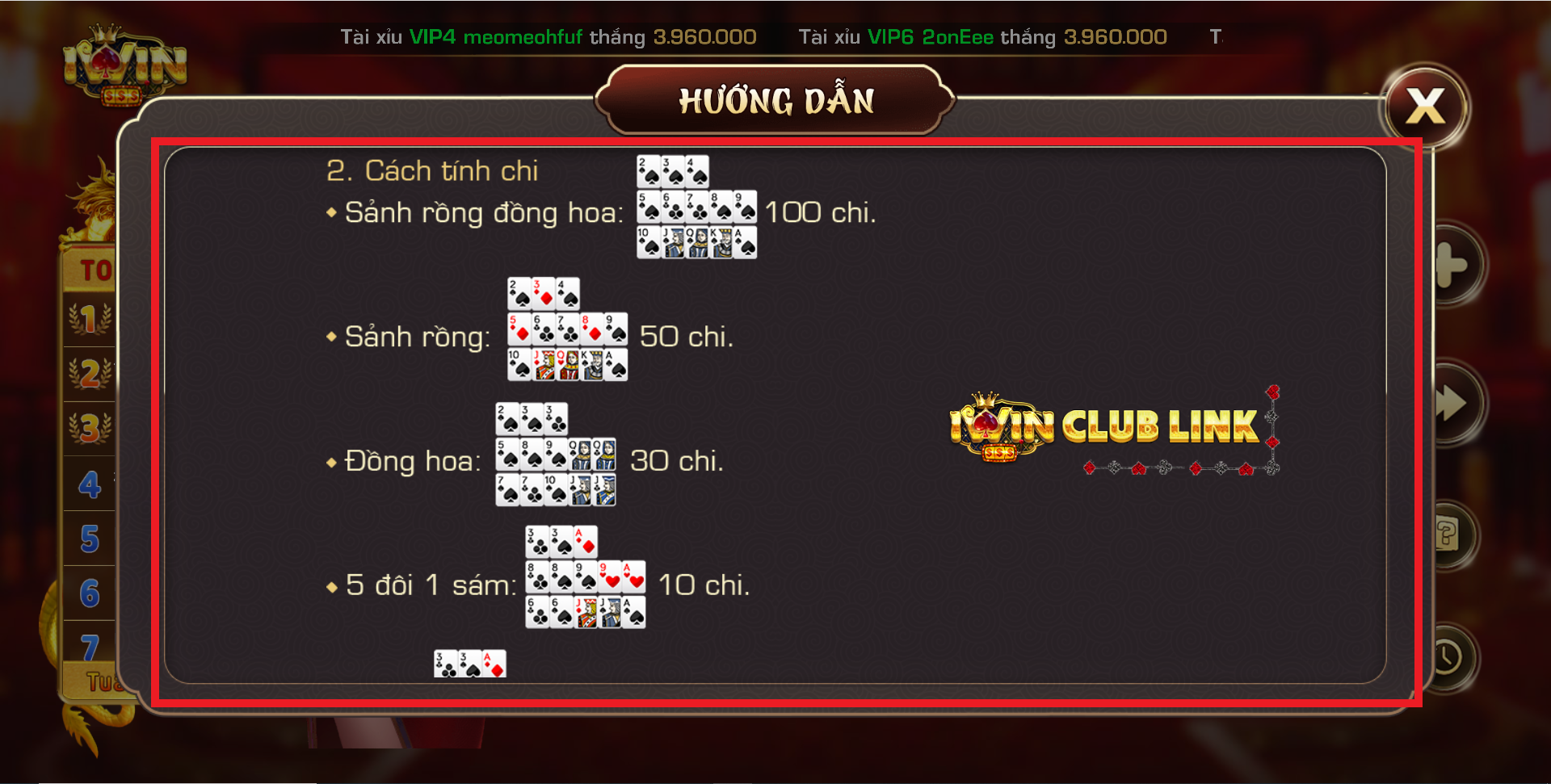 cách tính chi trong game mậu binh iwin club