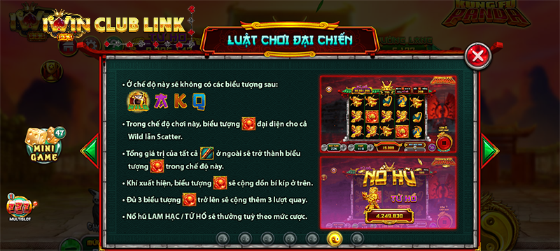 luật chơi đại chiến trong game nổ hũ kung fu panda iwin club